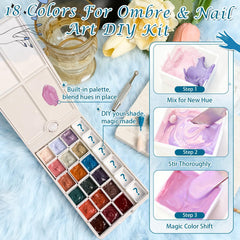 GJYUQHUA ombre nail design ideas with smooth color transitions.