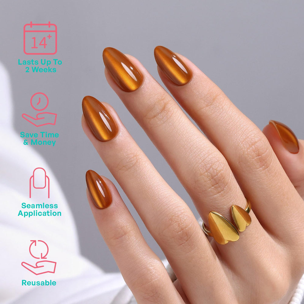 GJZEZ amber warm shade elevates fall looks on nails.