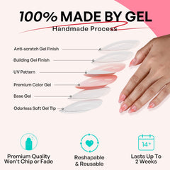 GJZEZ nail glue, double-sided file, cuticle stick, and alcohol pad kit.