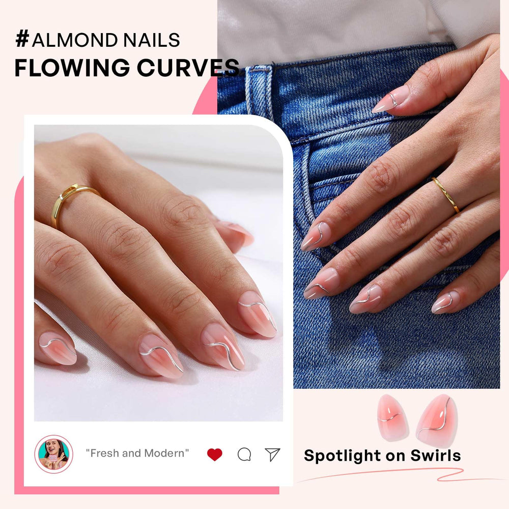 GJZEZ PMMA short almond nails resist chipping and fading.