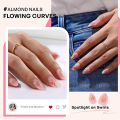 GJZEZ PMMA short almond nails resist chipping and fading.