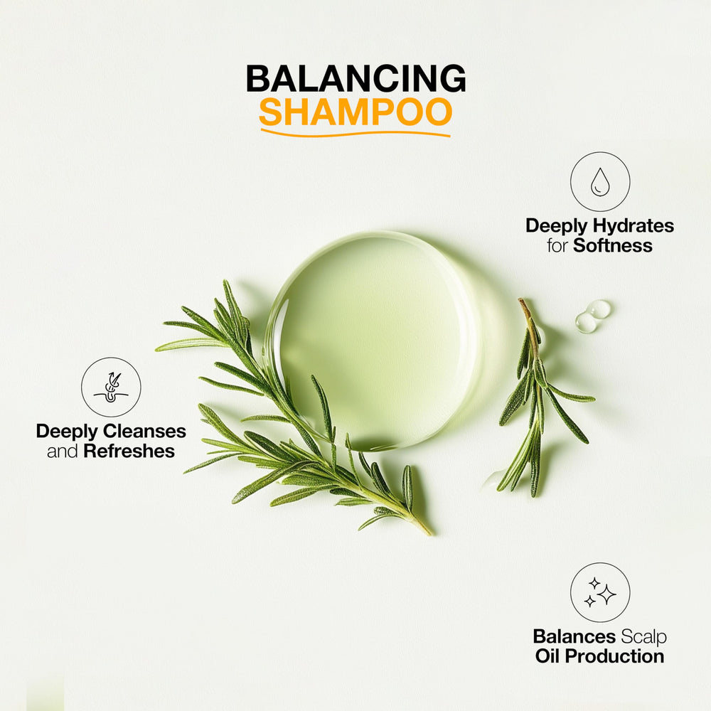 GK HAIR Balancing Shampoo packaging box emphasizing natural seed oils