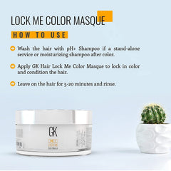 GK Hair Masque after-use shine enhances color-treated hair