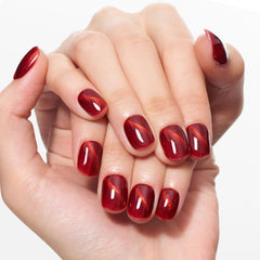 GLAMERMAID Glossy burgundy nails swatch for a statement look.
