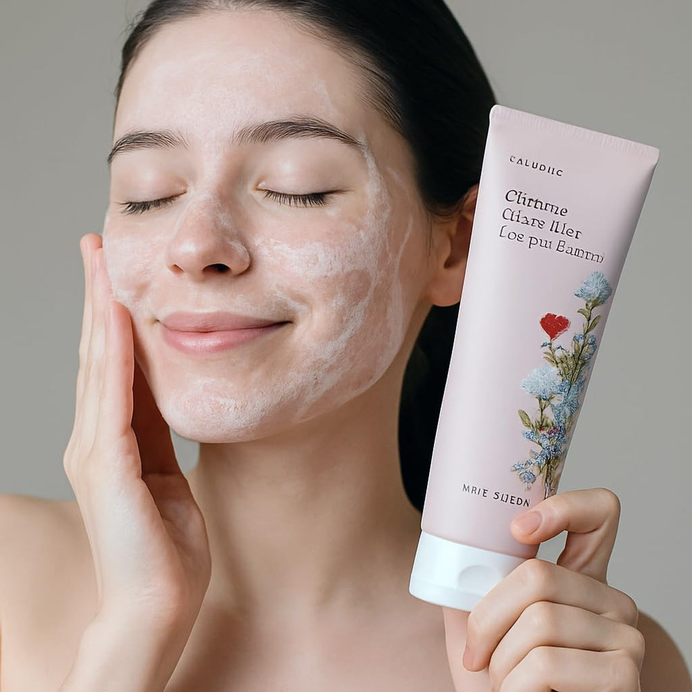 Glamfox Ginseng Black Rice cleanser texture close-up highlighting low pH gentleness