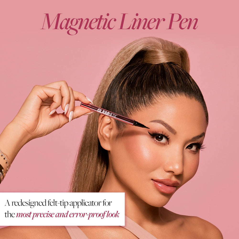 Glamnetic felt-tip magnetic eyeliner pen close-up applicator showing precision tip