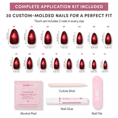 Glamnetic nail glue and tools ready for quick at-home application