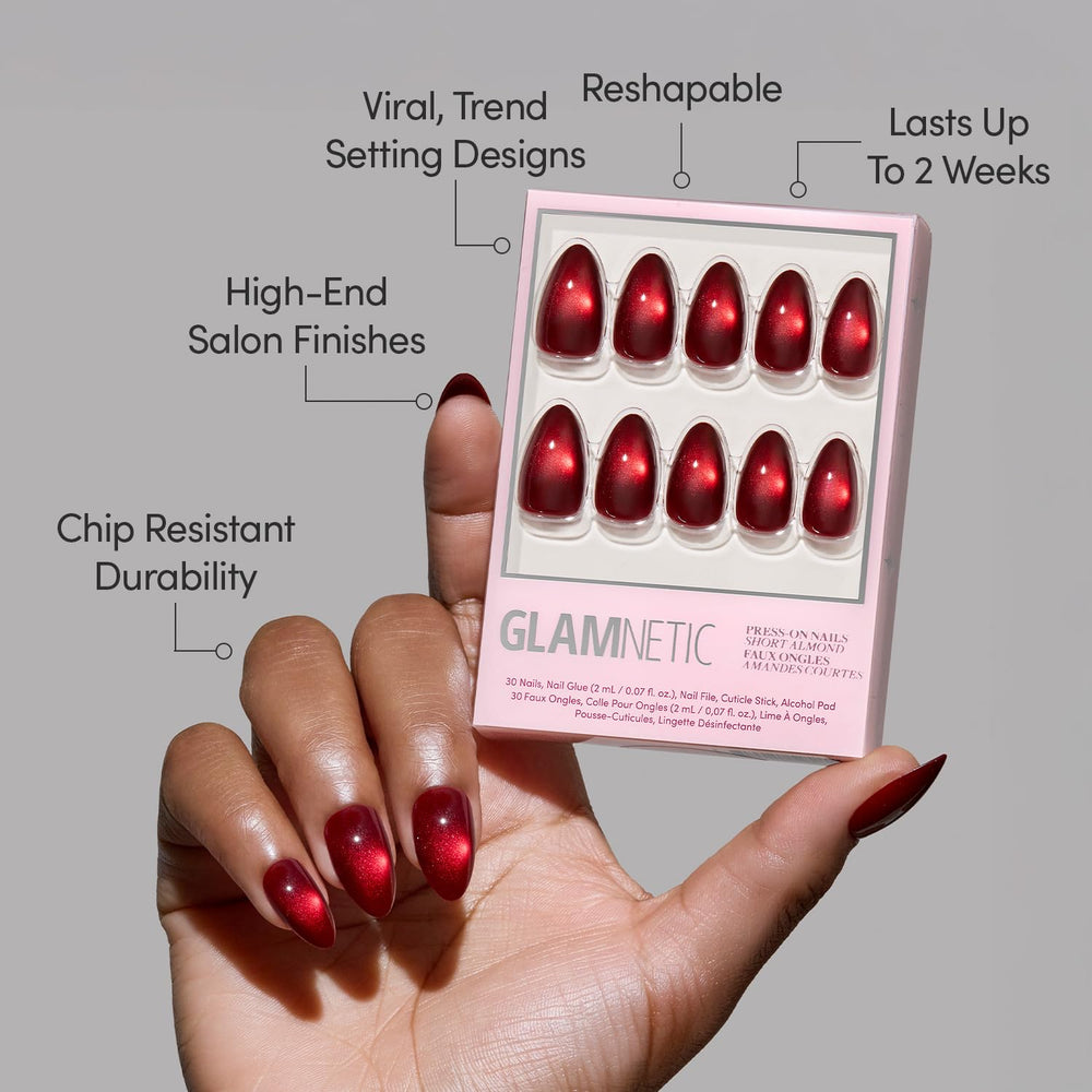 Glamnetic Frosted Cranberry kit storage box keeps nails organized