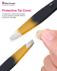 GlamTweeler G-01 close-up tips grip fine hairs with precision.