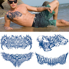 Glaryyears tribal tiger design tattoo sheet for dramatic body art at events.