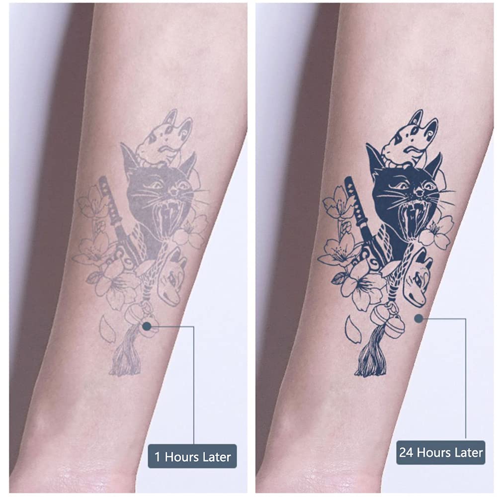 Glaryyears large-format tattoo sheet measures 15x28 cm for prominent art.
