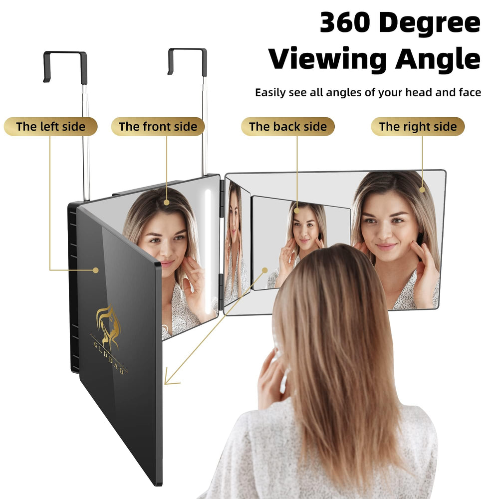 GLDDAO LED lighting provides bright, even illumination for makeup and grooming.
