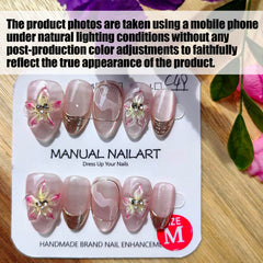 Gleamrain almond nails handmade base colors shown in a different angle for everyday outfits.