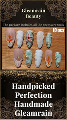 Gleamrain almond-shaped nails designed for comfortable wear and reliable adhesion.
