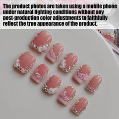 Gleamrain square press-on nails with high gloss finish for a bold look.