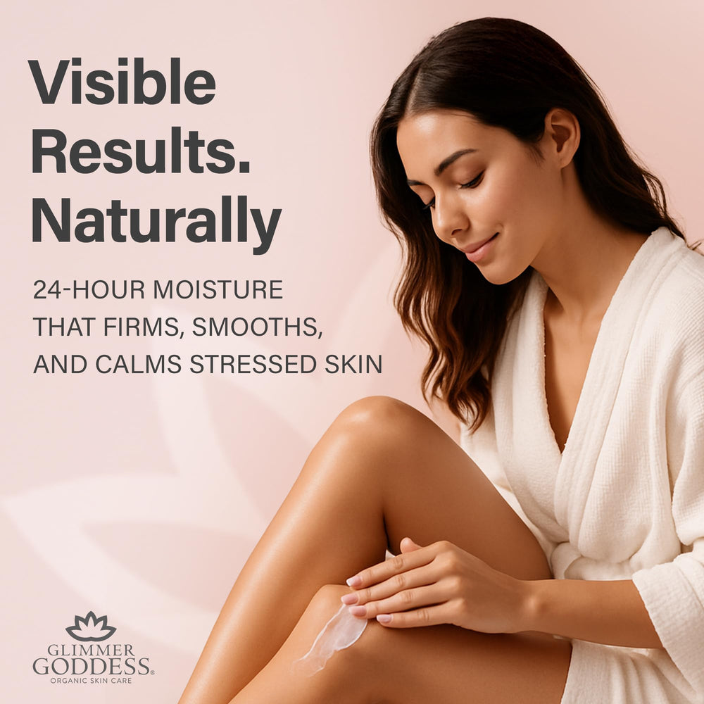 Glimmer Goddess almond and coconut oil blend on skin contact