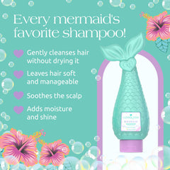 Glimmer Wish Mermaid Shampoo for kids provides a gentle cleanse and light shine.
