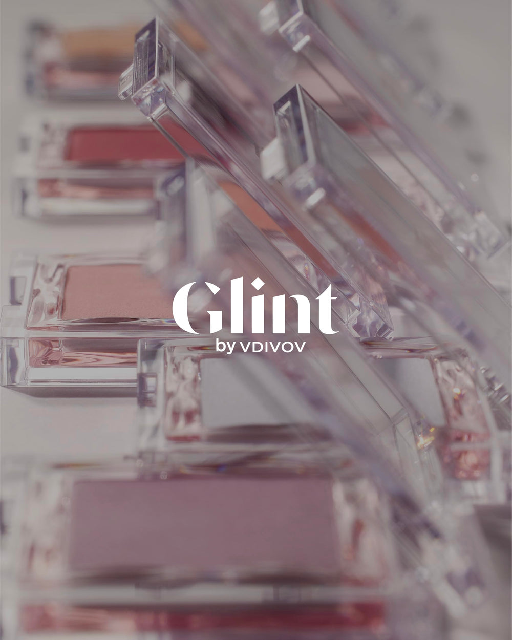 Glint Baked Blush Application Swatches show shade range for quick matching.