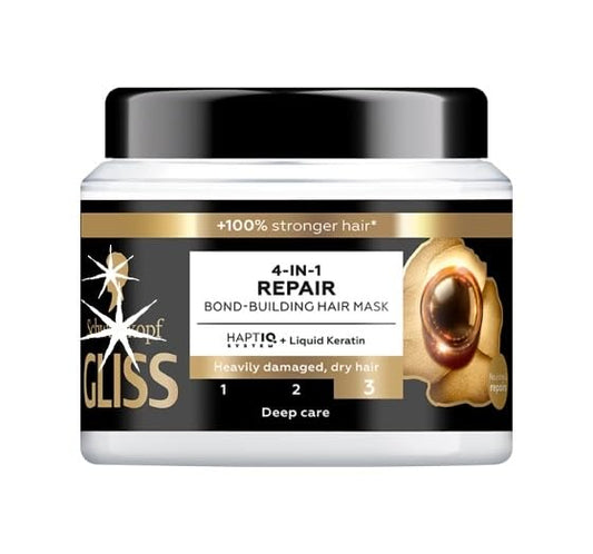 Gliss Ultra Repair mask bottle front view for nourishing dry, damaged hair