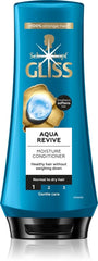 Gliss Aqua Revive Conditioner bottle showing moisture-rich formula for normal to dry hair.