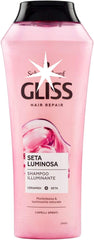 Gliss Liquid Silk Shampoo foam close-up showing rich lather and cleansing