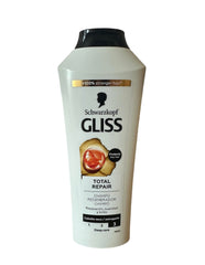GLISS Ultra Moisture Shampoo 2-pack haircare scene depicting routine and moisture benefits.