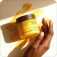 Glo Melanin Nourishing Face Cream leaves soft finish on cheek