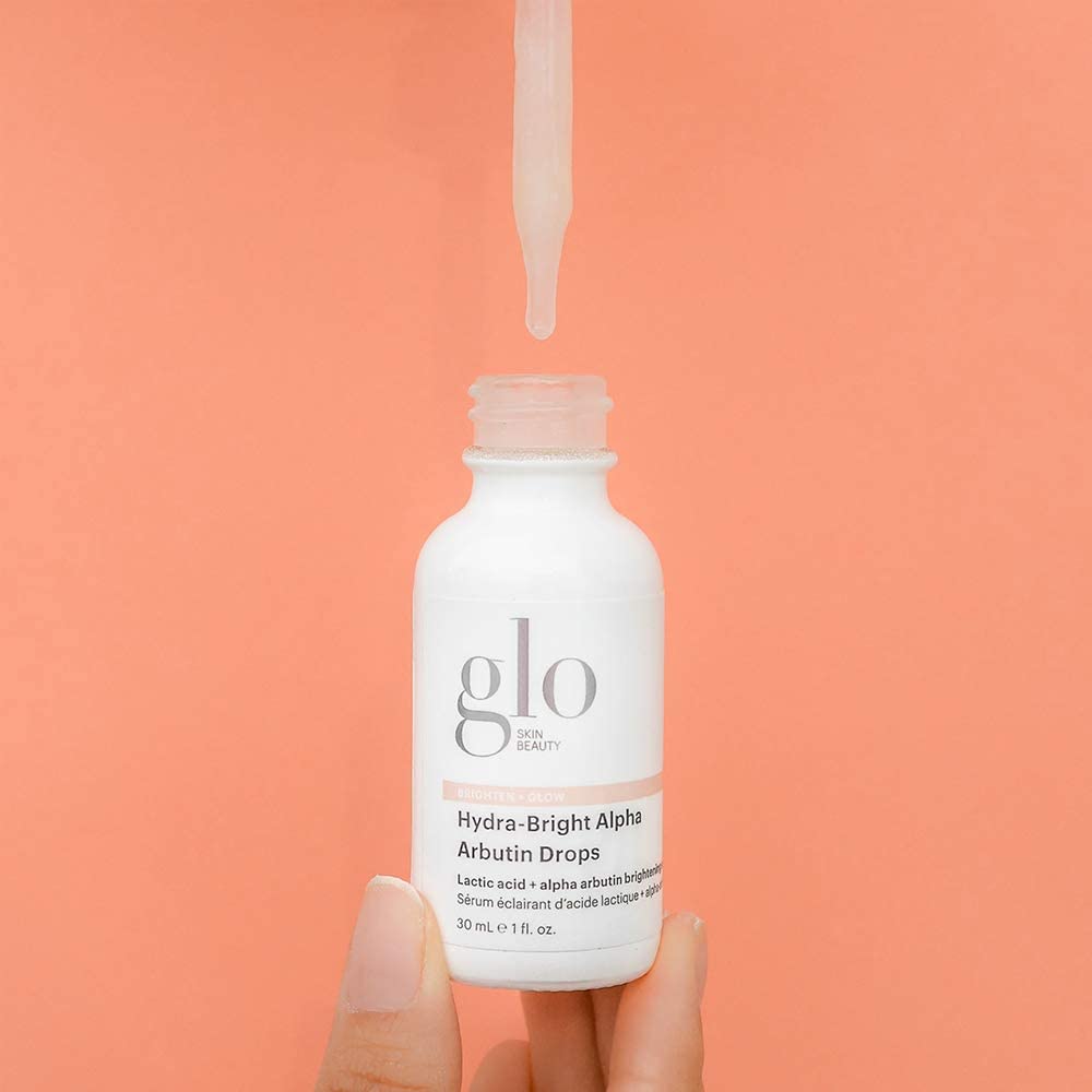 Glo Skin Beauty Hydra-Bright Alpha Arbutin Drops bottle supports simple, effective glow daily.