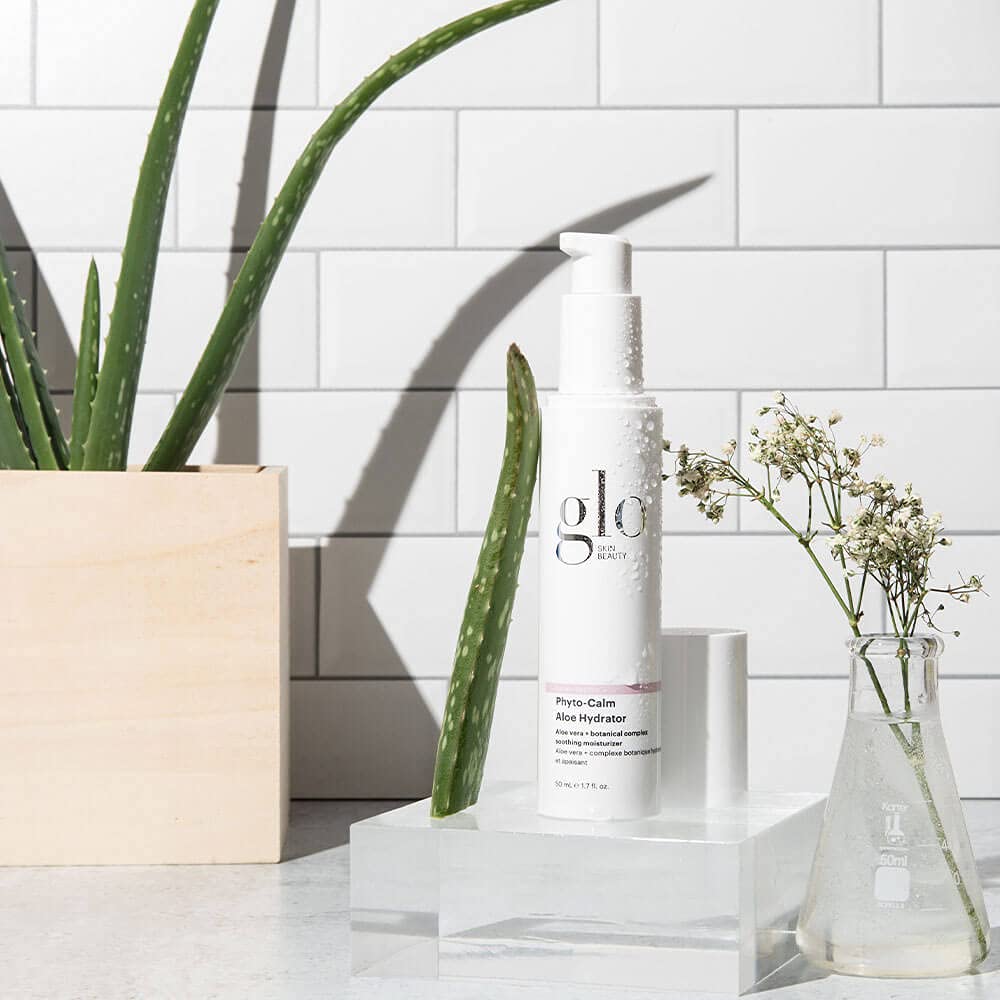 Glo Skin Beauty Phyto-Calm Aloe Hydrator texture swirl for cooling relief.