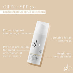 Glo Skin Beauty oil-free SPF 40+ demonstrates non-comedogenic protection for clear skin