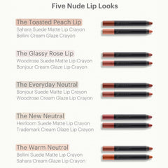 Glo Skin Beauty Suede Matte Lip Crayon earthy rose shade swatch.