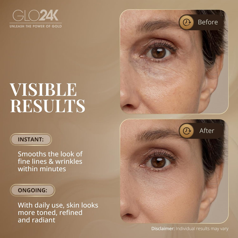GLO24K Instant Facelift Cream application technique for easy layering