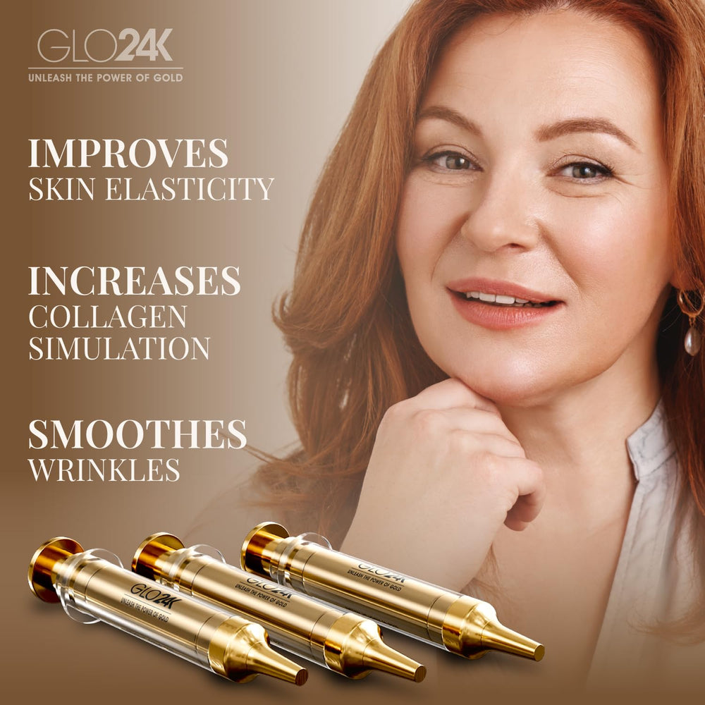 GLO24K Instant Facelift Cream close-up shows silky smoothing formula
