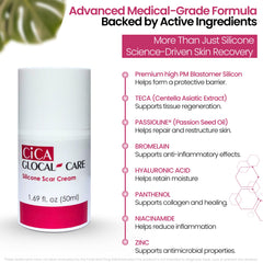 TECA Centella ingredient close-up in GlocalCare CICA scar cream.