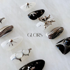 GLORS textured finishes and starburst patterns for modern nail art