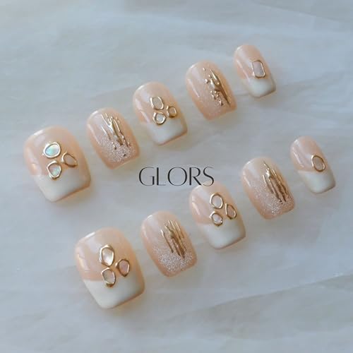 GLORS Mica Love shell piece on nail demonstrating quick at-home salon-quality look