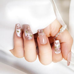 GLORS nails with rose gold foil accent, light-catching shine