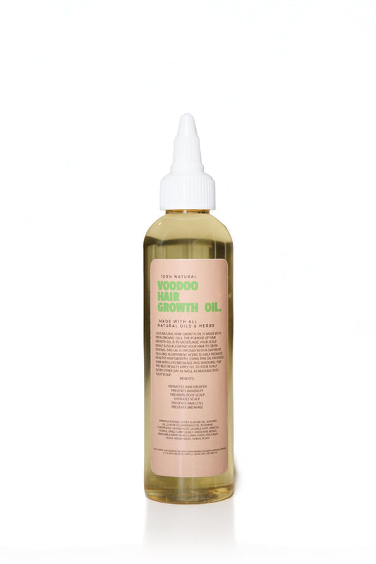Glossed by Nae Voodoo Hair Growth Oil bottle promotes scalp nourishment.