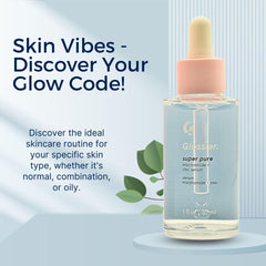 Glossier Super Pure ingredients Niacinamide and Zinc support calm skin and oil balance.