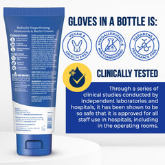 Gloves in a Bottle Shielding Lotion close-up on dry hands with hydration boost.