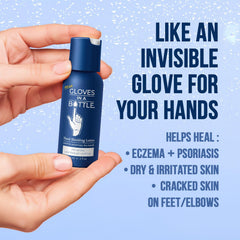 Gloves In A Bottle Shielding Lotion swirled cream texture in close shot.