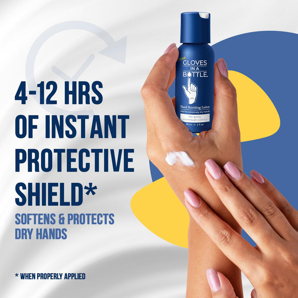 Gloves In A Bottle Shielding Lotion texture close-up highlights smooth absorption.