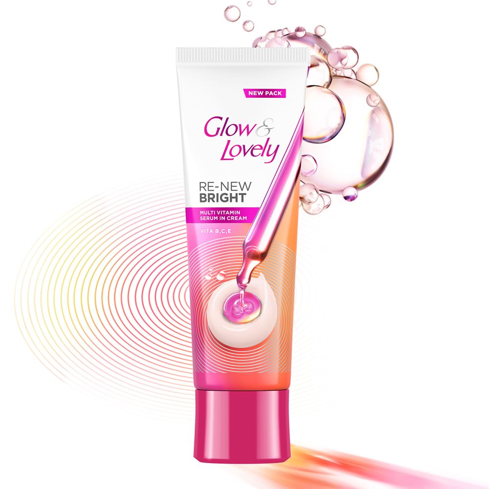 Glow & Lovely jar closeup shows smooth cream texture for daily use.