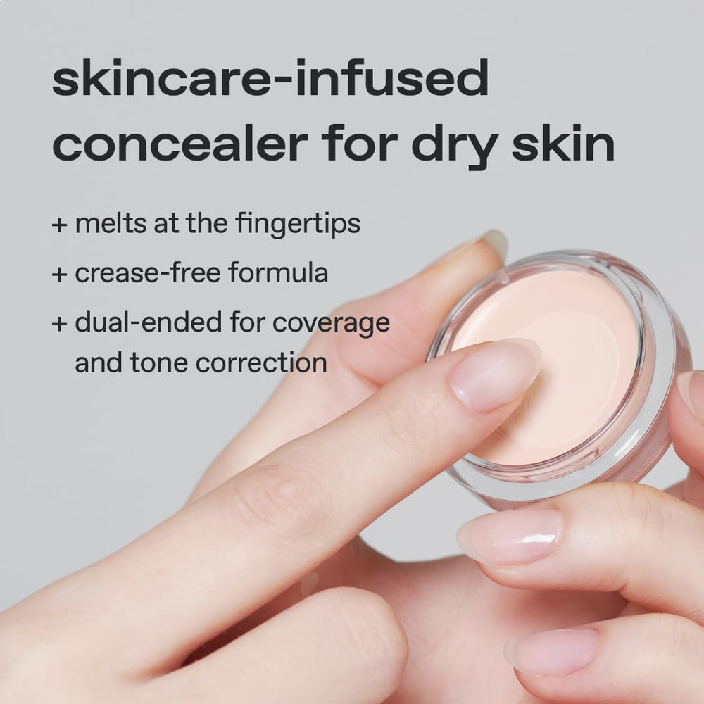 Glow concealer on nose bridge highlighting and dimension
