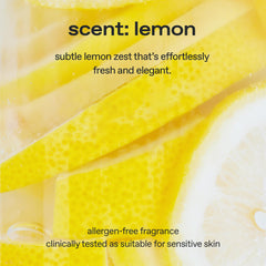 Hand applying Glow lemon toner illustrates lightweight hydration without stickiness.