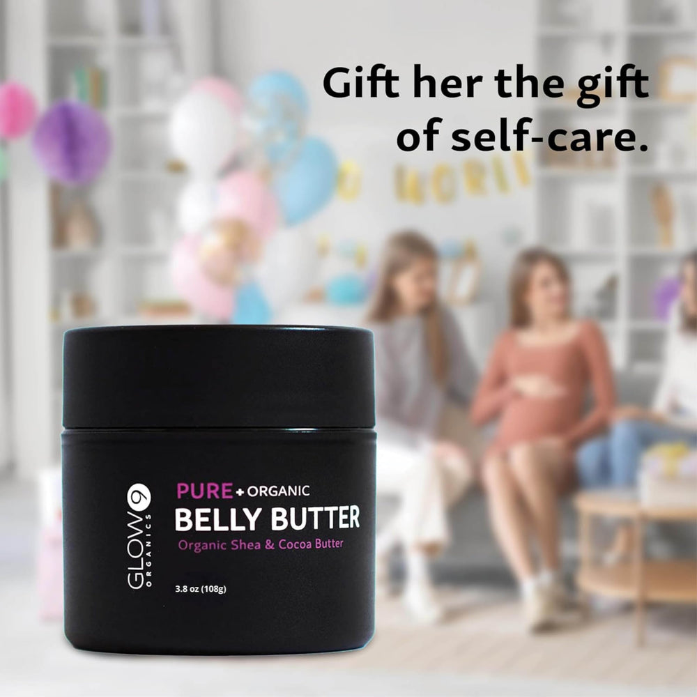 Glow Organics Belly Butter nightly ritual being prepared for a calm self-care moment
