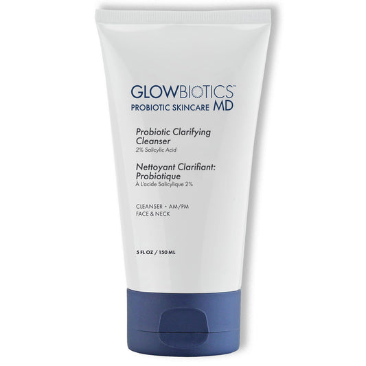 Glowbiotics Probiotic Clarifying Cleanser pore-clearing action for clearer pores.