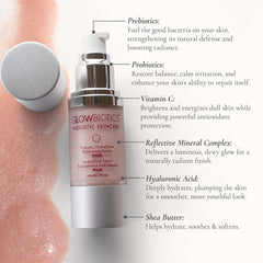 Glowbiotics HydraGlow serum application for easy, even coverage.