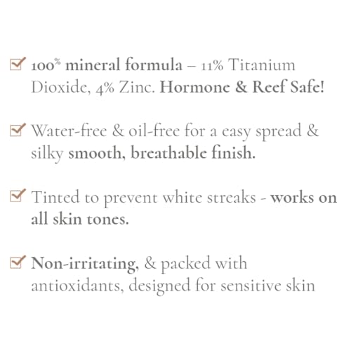 Glowbiotics tinted reef-safe sunscreen tinted primer finish for makeup-ready skin.