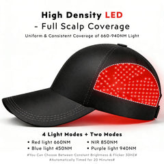 GlowFars full-scalp coverage cap supports uniform energy exposure
